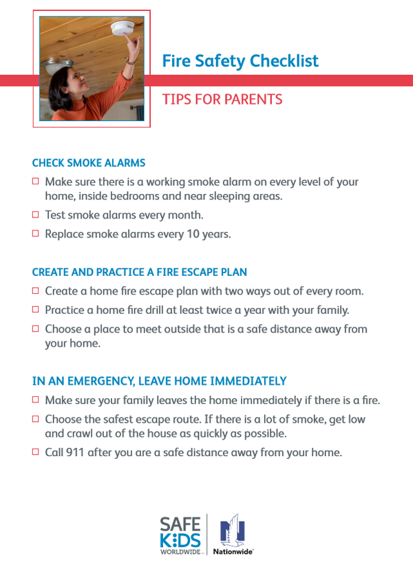 Fire Safety Checklist | Safe Kids Worldwide