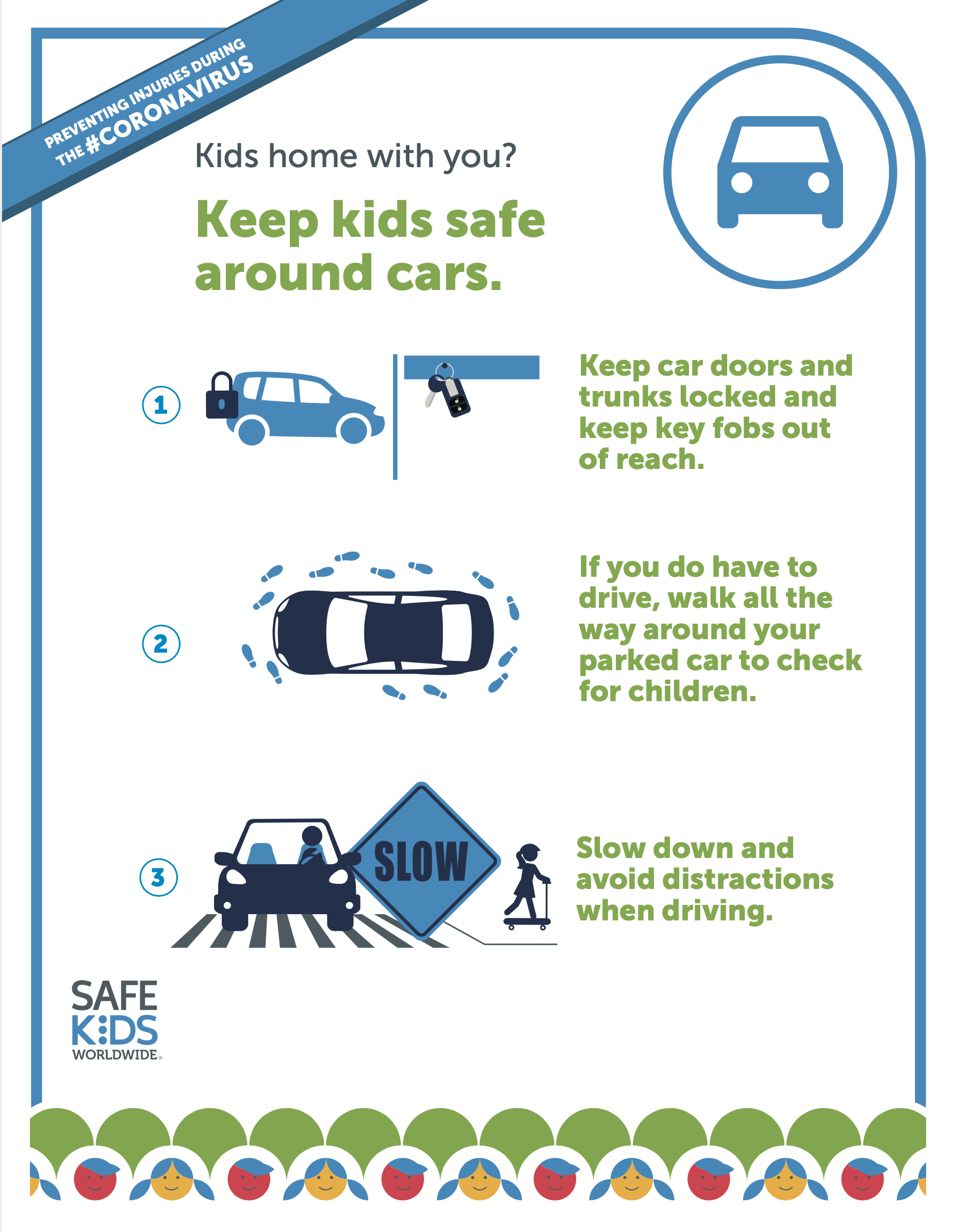  three tips to keep in mind to keep kids safe in and around cars during the coronavirus pandemic.